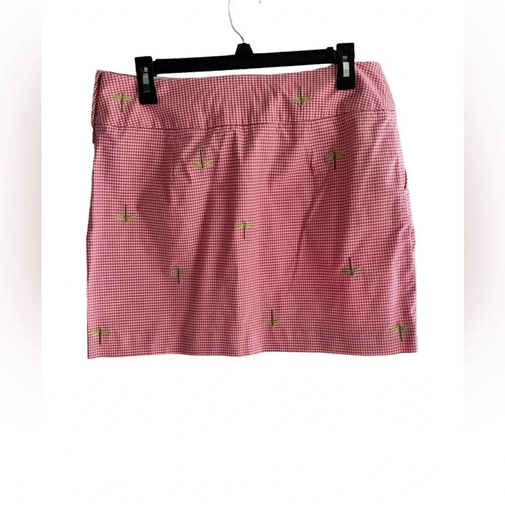 J. Crew Gingham and Dragonfly Skirt Pink Size 8